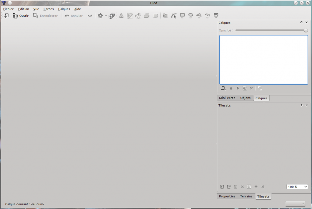 Premier démarrage de Tiled