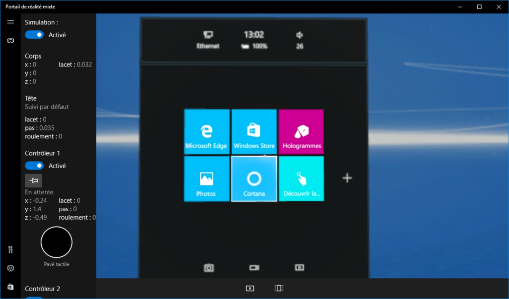 Le simulateur du Portail de Réalité Mixte